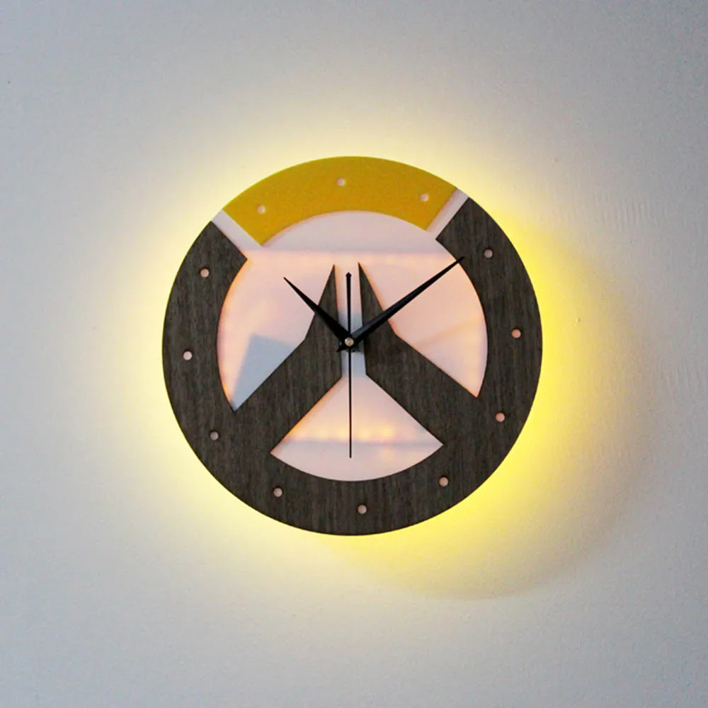 Overwatch LED Wall Lamp Clock Sconce Night Lights Hanging Lamp Bed