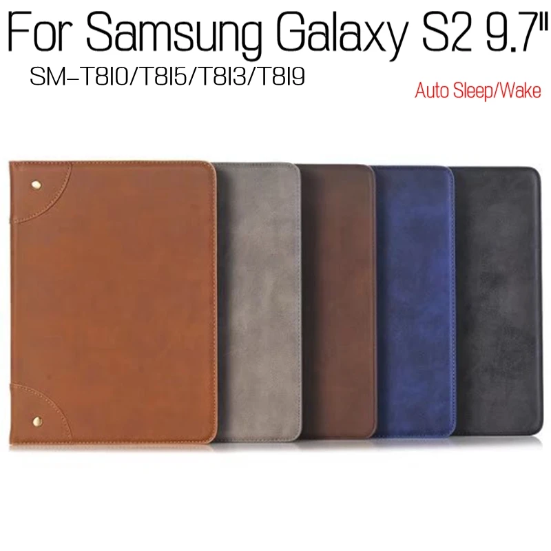 Ретро Магнитный смарт чехол из полиуретановой кожи для Samsung Galaxy Tab S2 T810 T813 T815 T819 9 7