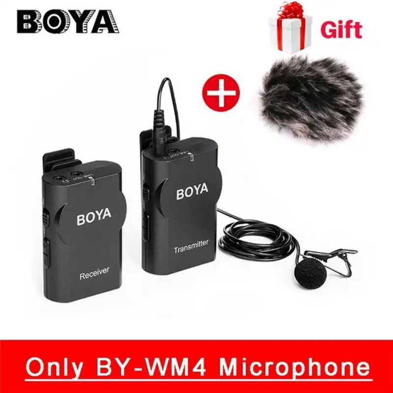 Boya BY-WM4 Профессиональный Беспроводной микрофон Системы петличный нагрудные Микрофон для Canon Nikon sony DSLR видеокамеры Регистраторы для iPhone - Цвет: only BY-WM4