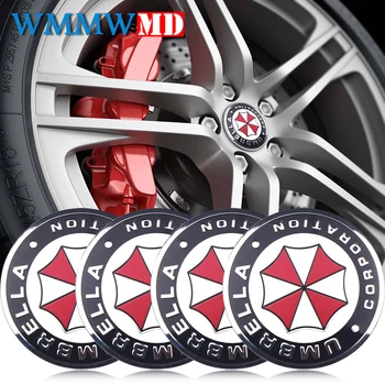 

4Pcs Car Styling 56mm UMBRELLA CORPORATION logo car emblem Wheel Center Hub Cap Rim badge decoration covers sticker