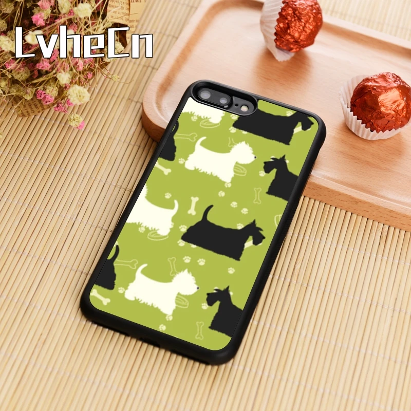 LvheCn Westie Scottie Dogs Phone Case Cover For iPhone 4 5 6 6s 7 8 plus X XR XS max 11 Pro Samsung Galaxy S7edge S8 S9 S10 |