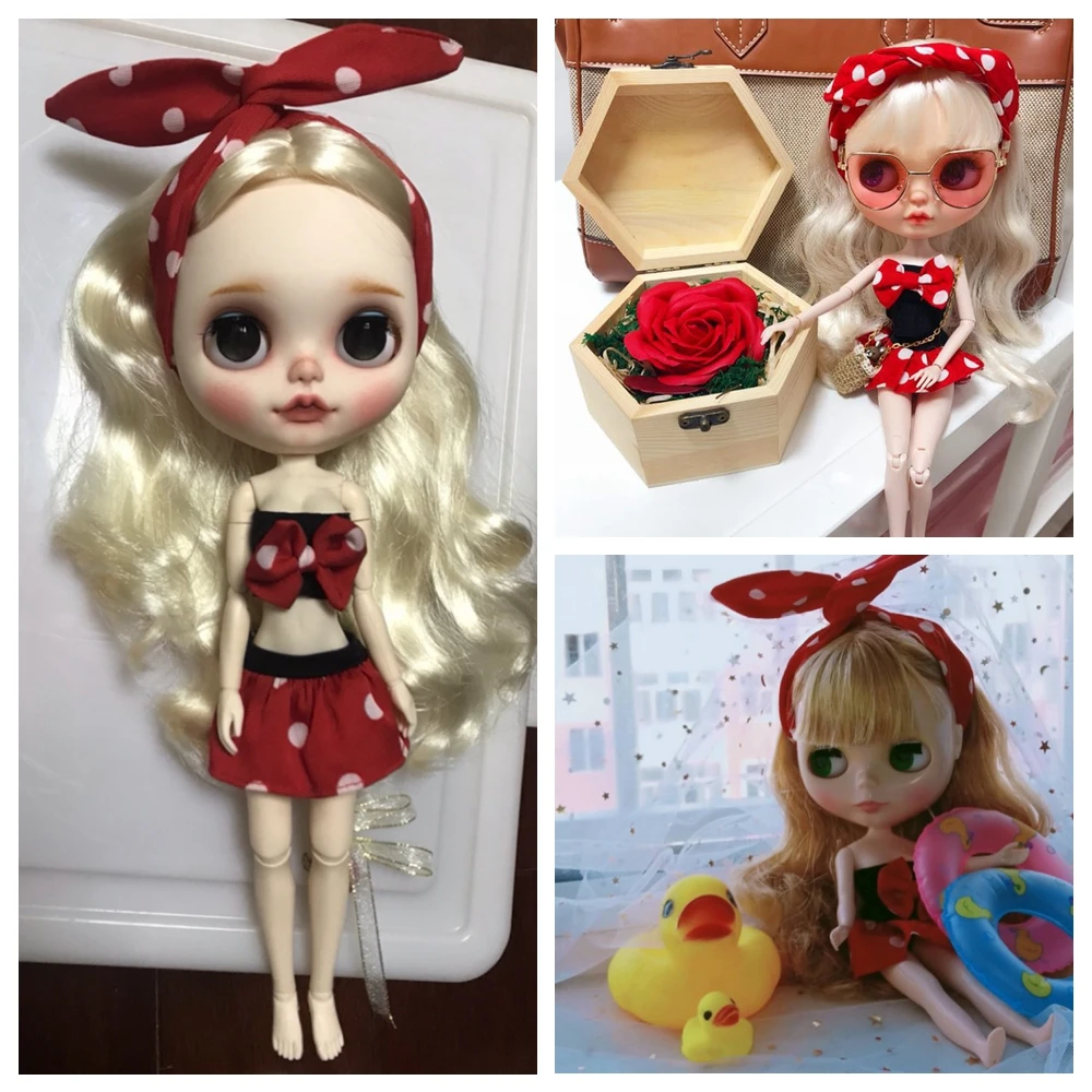 3 шт./компл. купальный костюм с волнистыми точками для кукол Blyth Azone OB24 Аксессуары