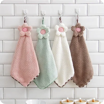 

Sun Flower Hanging Hand Towel Cute Cartoon Children's Hand Towel Strong Absorbent Dish Towel