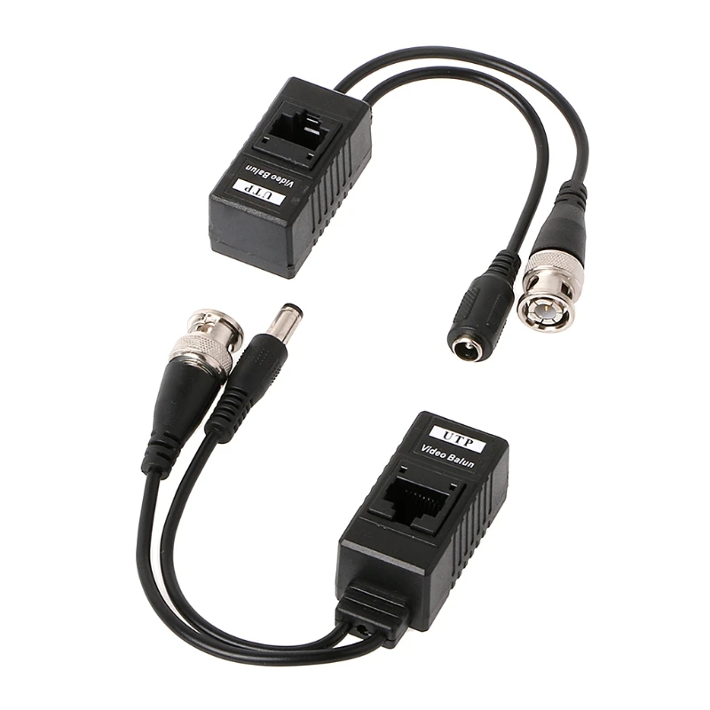 Power Balun Connector for CCTV Camera 4 Pairs BNC to RJ45 Cable Video 