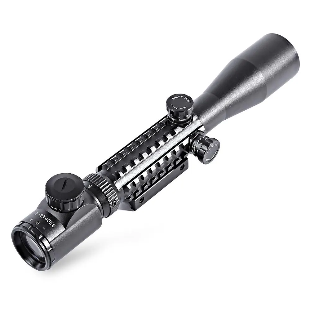

3 - 9X40EG Tactical Hunting Riflescope Fast Focus Rifle Scope Red Dot Sight with Three Side Fishbone for Hunting