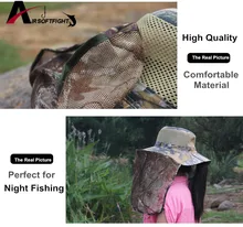 Outdoor Foldable Anti Mosquito Fishing Hat Jungle Cap Sunbonnet Insect Net Bug Bee Repellent Mesh Hat Head Face Protector Hats