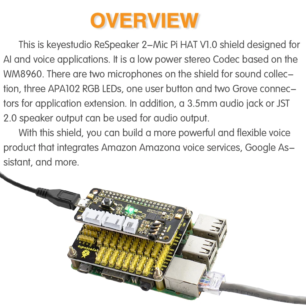 KS0314 ReSpeaker 2-Mic Pi HAT V1 (6)