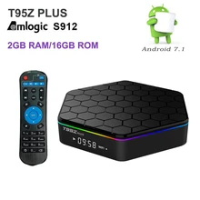 T95Z Plus Android 7.1 TV Box 2 GB RAM 16 GB Amlogic S912 Octa Core iptv Double WiFi 1000 M Gigabit Smart TV Box 3D 4 K Médias lecteur