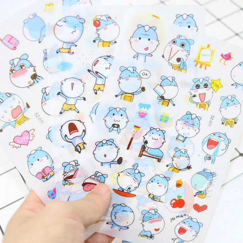 

6 Pcs/pack Cute Animal Donkey Mini Paper Sticker DIY Diary Decoration Sticker for Planner Album Scrapbooking Stationery Label