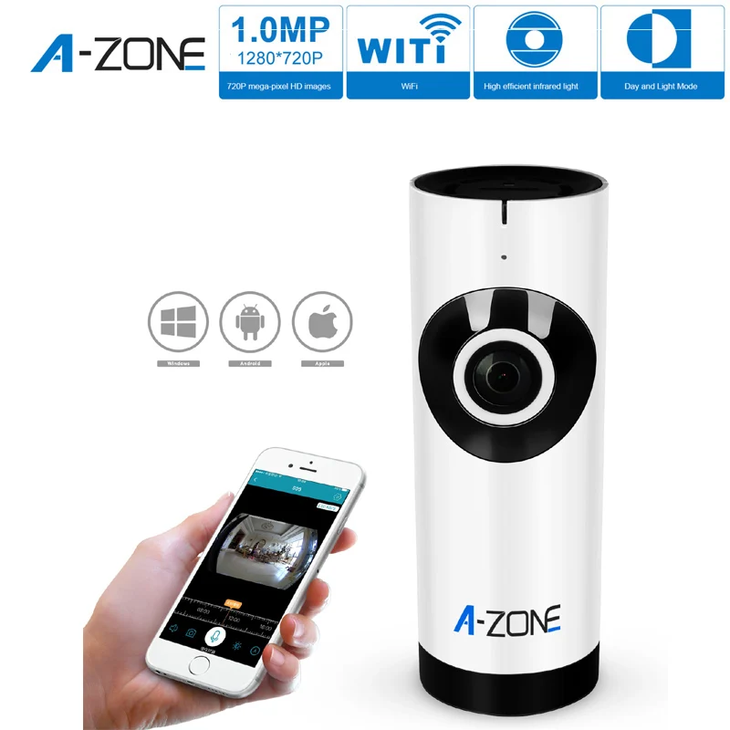  A-ZONE IP Technology WiFi Wireless Smart Security Camera Micro SD IR Panoramic Camera 