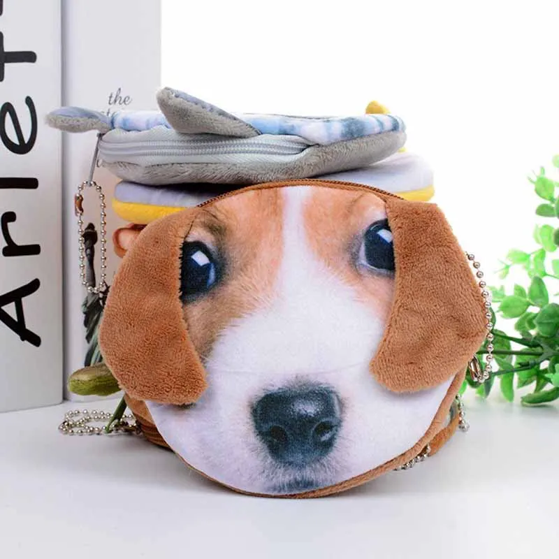 3D Мода Унисекс Мини капроновый Кошелек для монет сумка кошка собака мультфильм изменить кошелек Губная Помада держатель карты молния сумка для хранения монет