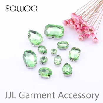 

Prediot color Mixed Shapes Mixed Sizes Sew On Rhinestone with Claw Glass Crystals Sewing Stone For Clothes Decoration