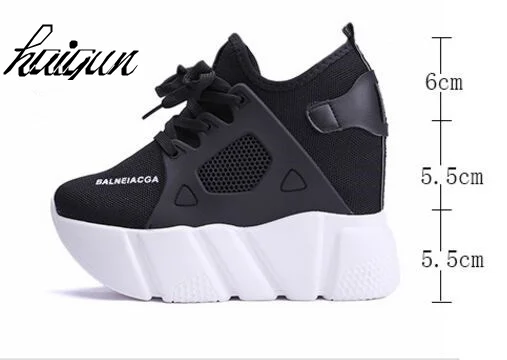 2019 New Women Height Increasing Sneakers Spring Summer Platform Wedge Heel Brand Lady Walking Shoes Red Black White 2019 New Women Height Increasing Sneakers Spring Summer Platform Wedge Heel Brand Lady Walking Shoes Red Black White