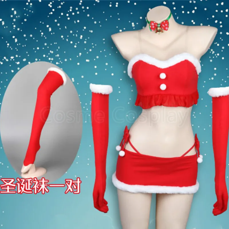 Daily Anime Cosplay Costume Swimwear Swimsuit Sukumizu Christmas T