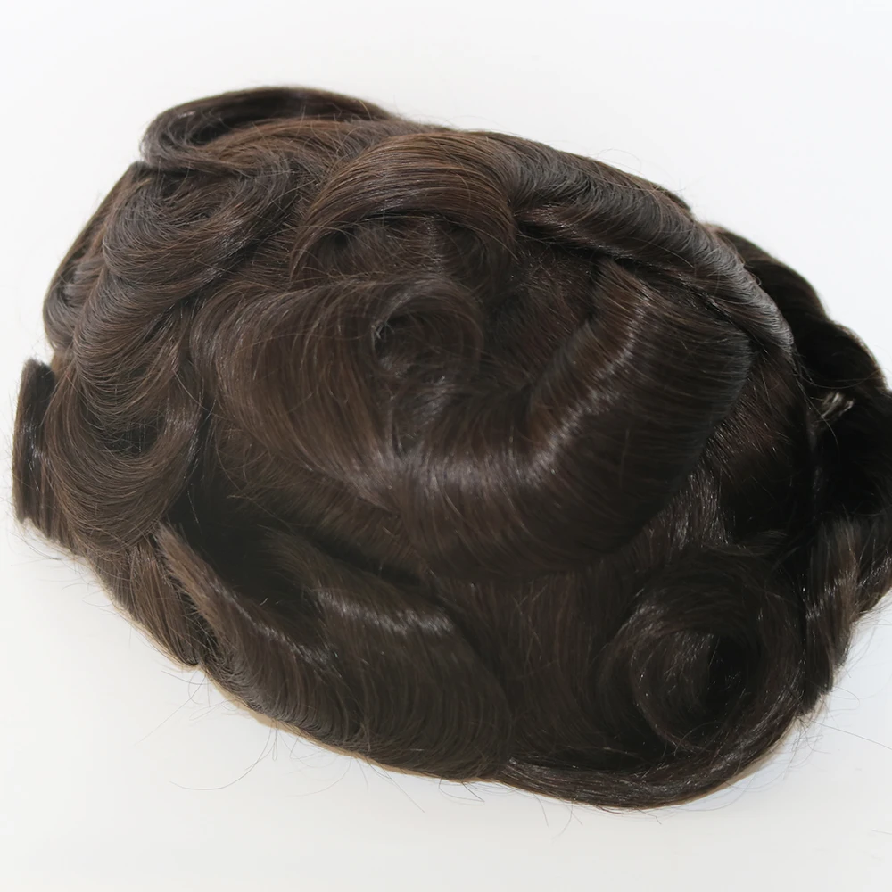 Eversilky Durable Skin Men's Wigs Real Natural Human Hair