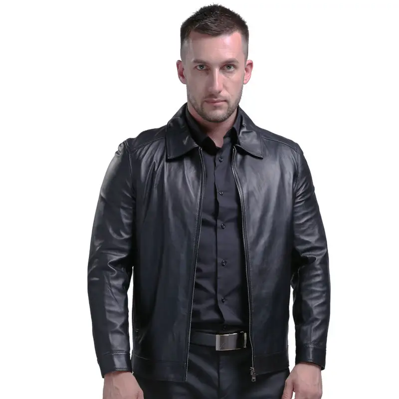 

Men's Genuine Leather Jacket Spring Autumn Real Sheepskin Jackets New Jaqueta De Couro Masculina Men Pure Leather Coat M-5XL