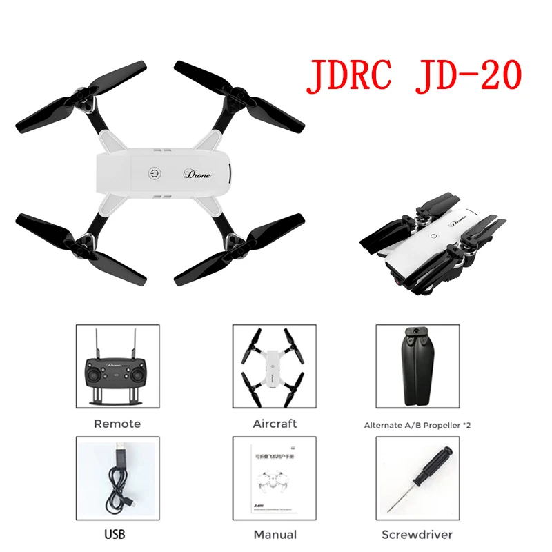 

JDRC JD-20 JD20 WIFI FPV With 2MP Wide Angle Camera High Hold Mode Foldable RC Quadcopter RTF Selfie Drone VS Visuo XS809HW E58