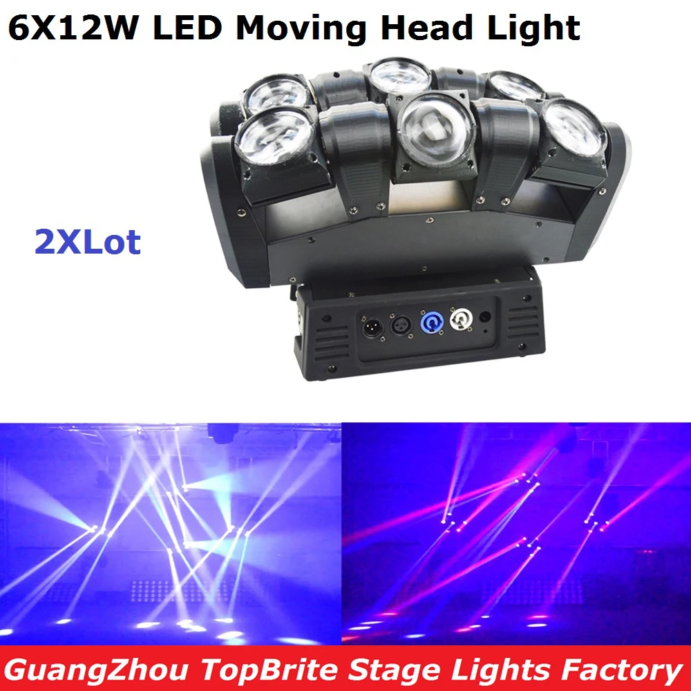 

2Pcs/Lot Factory Price NEW 108W 6 Heads LED Moving Head Light 6X12W RGBW 4IN1 Beam Light For Stage Dj Disco Laser Lights
