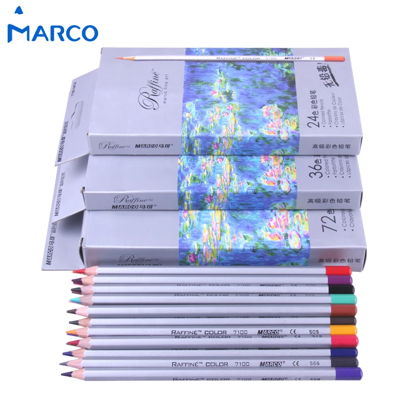 Marco 24/36/48/72Colors Lapis De Cor Prismacolor Colored Pencil Set For Drawing Sketching Stationery School Art Supplies |