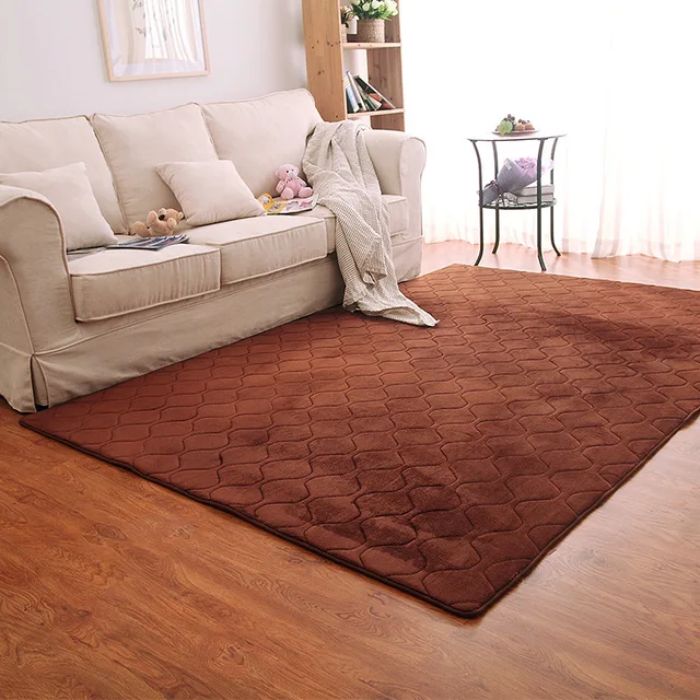 washable plain solid color flannel memory foam rug carpet living