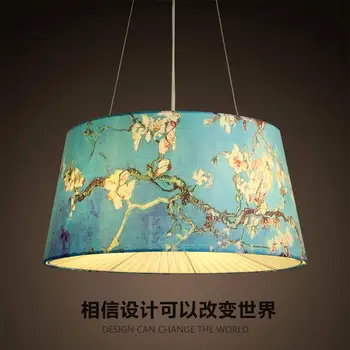 

modern Japan pendant light living room restaurant bedroom cloth art hanging light