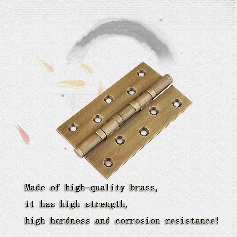 

2pcs 4 inches Ball bearing hinge, Low Noise Hinges,Pure Copper Hinges for timber Door, Easy Installation, 5'' 6'' hinges
