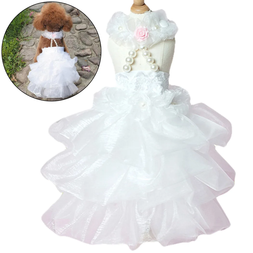 Платье для собак; дышащая летняя крутая пачка для животных; платье для собак; свадебные платья для собак; роскошное платье-пачка принцессы с кошкой и щенком; 4 размера