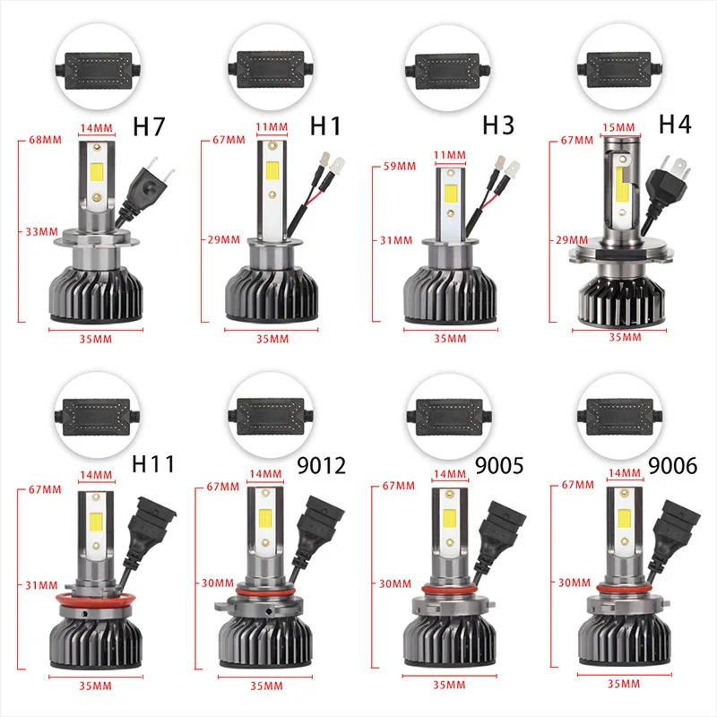 Aileo автомобилей головной светильник лампы F2 H4 светодиодный H7 canbus H11 H1 H3 9005 9006 HB3 HB4 HB2 HIR2 H16JP 4300K 3000K 8000K Автомобильная Противо-Туманная светильник