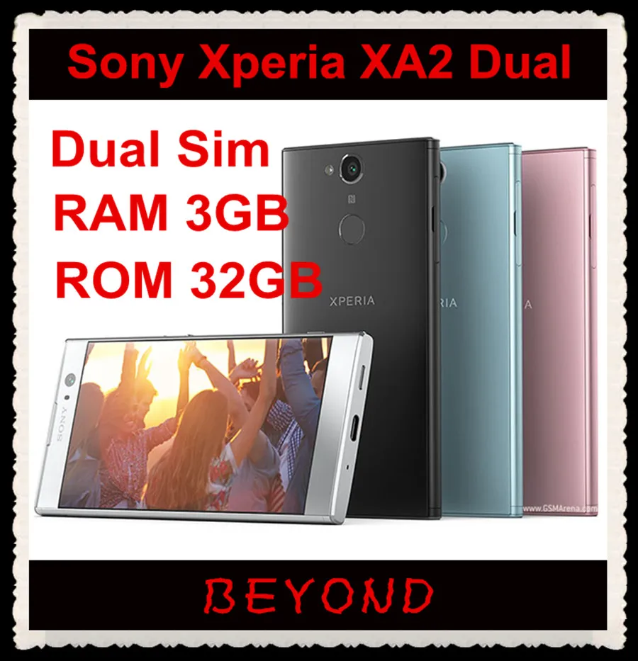 Sony Xperia XA2 Dual H4133 двойная sim LTE Android Восьмиядерный ОЗУ 3 Гб ПЗУ 32 Гб 5," 23MP и 8MP NFC отпечаток пальца мобильный телефон