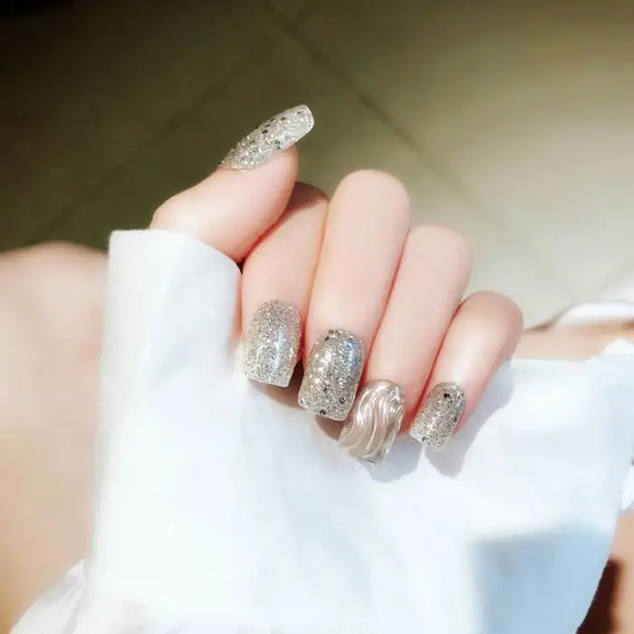 2019 высокое качество мода 24 шт Блестящий поддельный Маникюр для кончиков ногтей украшения наклейки DIY накладные ногти для женщин дамы