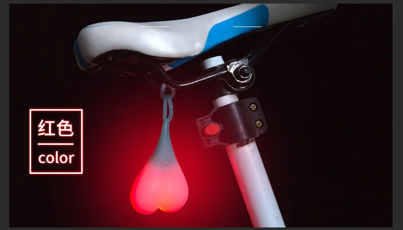 Perfect 2019 New Four colors Cycling Tail Silicone Light Bike Waterproof Night Essential LED Warning Lights Bicycle Seat Back Egg Lamp 10