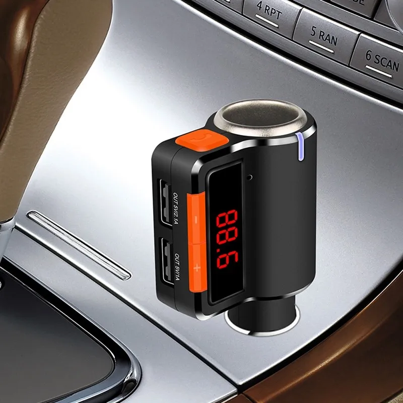 Vodool Auto Dual USB Car Kit Громкая связь Bluetooth ЖК-дисплей Дисплей MP3-плееры Беспроводной fm-передатчик Авто-прикуриватели стайлинга автомобилей