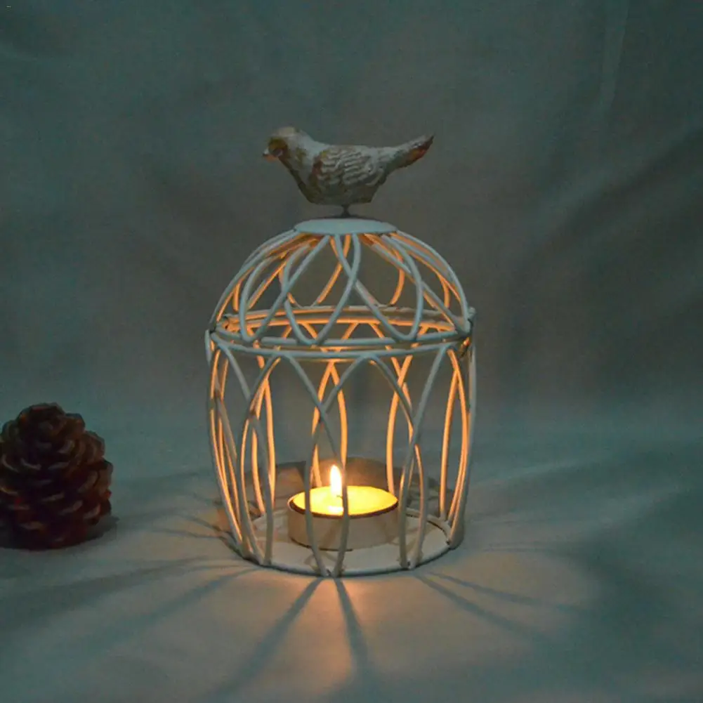 

Innovative Iron Candlestick Round Bird Cage Home Furnishing Decoration Iron-made Windproof Candlestick
