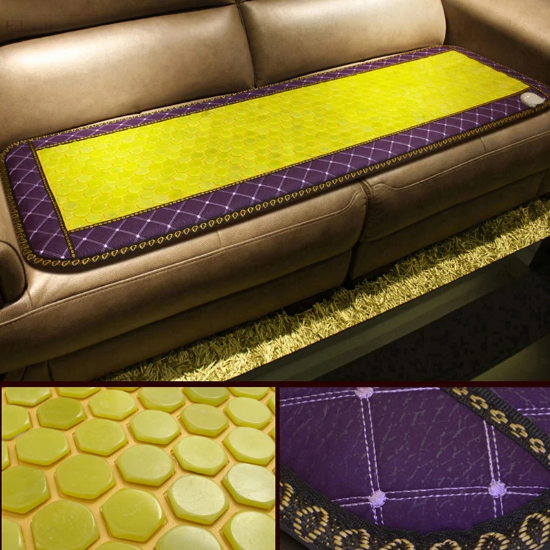 

Luxury Korea Yellow Jade Heating Sofa Mattress Healthcare Tourmaline Massage Mat For Sale