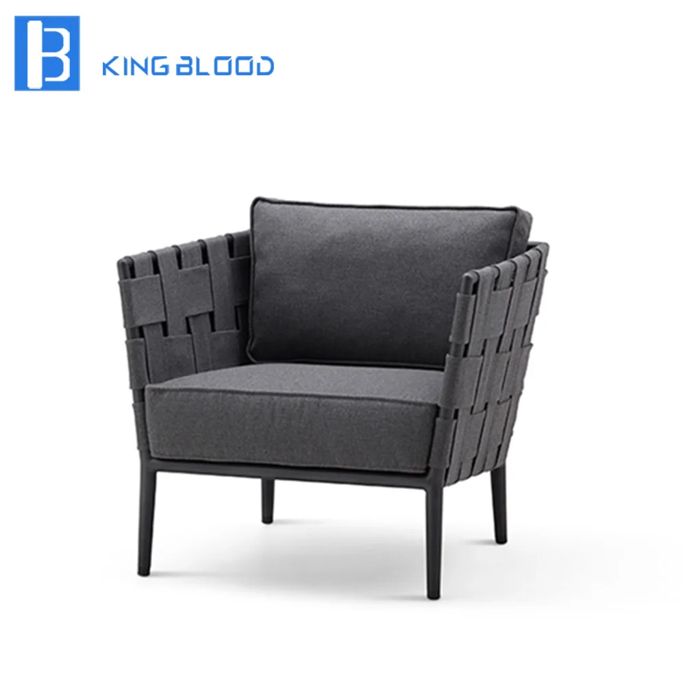 aluminum frame garden woven flat rope outdoor furniture rope chair aluminum frame garden woven flat rope outdoor furniture rope chair