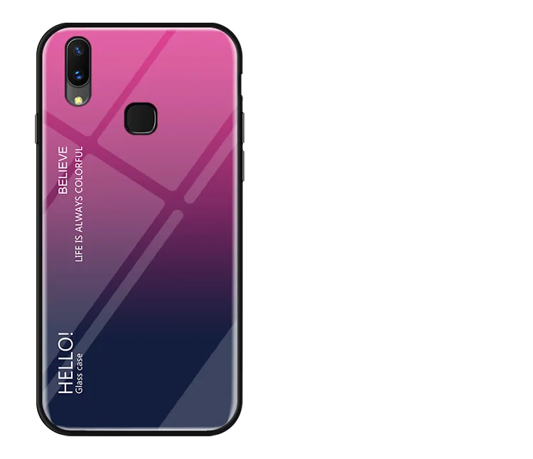 Tempered Glass Case for Vivo Y95 Y91 Y93 Y67 Y79 Y75 Y85 Y97 Cover Gradient Glass Case for Vivo X23 X9 X9s V11 Pro V11i V7 Z3i  (12)