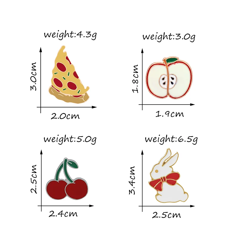 4-Pcs-Set-Broschen-Kpop-Cartoon-Pins-F-r-Frauen-Pizza-Kaninchen-Kirsche-Apple-Kleidung-Mantel