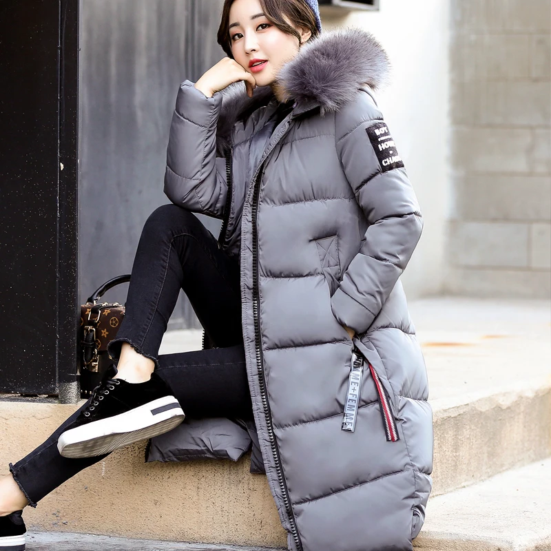 Best Price 2018 Winter Women's Down Parkas Winter Jacket Big Fur Thick