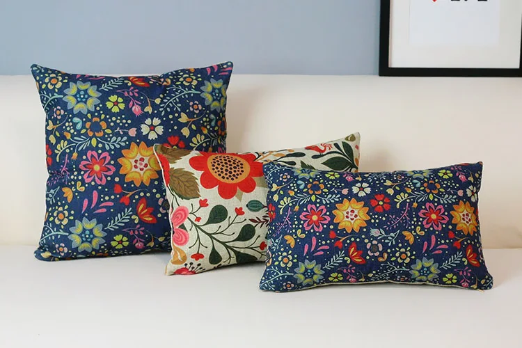 Beautiful floral garden Pillows American country style Cushions For Sofas Red cute Decorative Pillows wholesale Beautiful floral garden Pillows American country style Cushions For Sofas Red cute Decorative Pillows wholesale