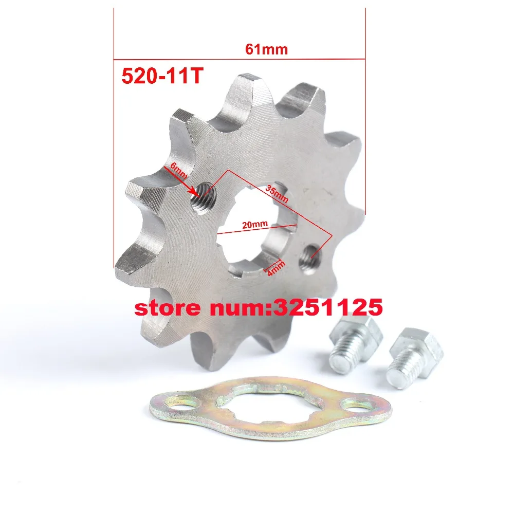 250ccc dirt pit bike atv quad buggy front chain sprocket 520 200cc motorcycle accessories part for zongshen loncin lifan kayo