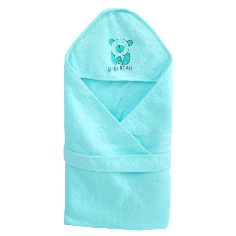 Летнее Детское одеяло; хлопковое дышащее одеяло для младенцев; Пеленальное Одеяло для новорожденных; спальный мешок с капюшоном; постельное белье Parisarc; одеяло s - Цвет: 80CM Green