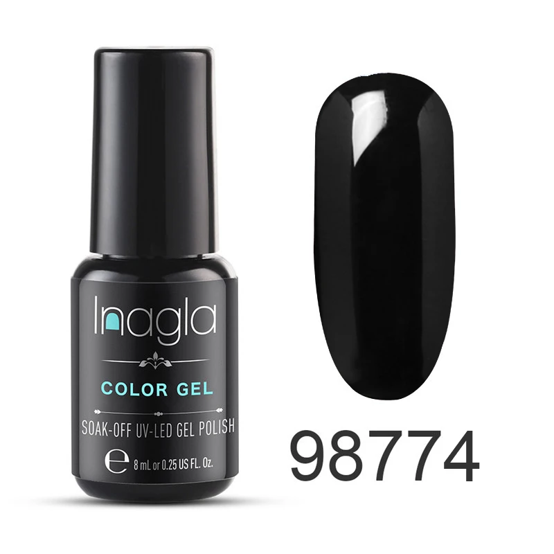 Inagla 8 мл Магнитный "хамелеон" Гель-лак 3D кошачьи глаза УФ-лак для ногтей замачиваемый долговечный светодиодный Гель-лак для ногтей черная основа - Цвет: black color
