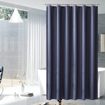 

Solid color Shower Curtain Waterproof mildewproof Bath Curtain Rust-Resistant Metal Grommets Top Fabric Shower Curtain D40