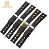 Genuine leather bracelet watchband sport watch strap 20mm mens wristwatches leather band belts wristband black orange stitched ► Photo 1/6