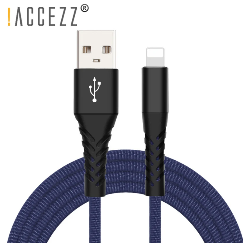 

!ACCEZZ USB Charging Cable For iPhone X 8 7 6 5 Nylon Braid Sync Data 8 Pin Lighting Charger Mobile Phone Cables For iPad Tablet