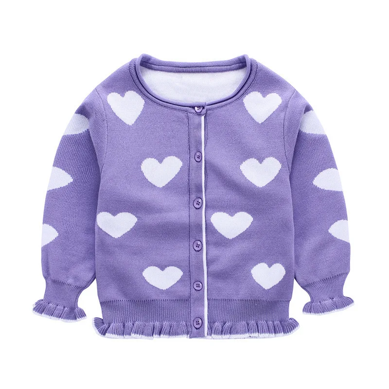 Lilax Baby Girls Little Hearts Knit Cardigan Sweater