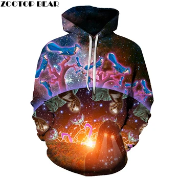 

Hot Sale 3D Pritned Sweatshirt Men Women Hoodies Galaxy Skull Bird Pullover Fashion Novelty Boy Tracksuits 6xl Brand Hoodie Coat