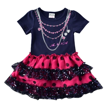 

Brand Girl Dresses Winter Autumn Flower Dresses Children Cotton Striped Straight Dresses Flower Cartoon Dress H7111