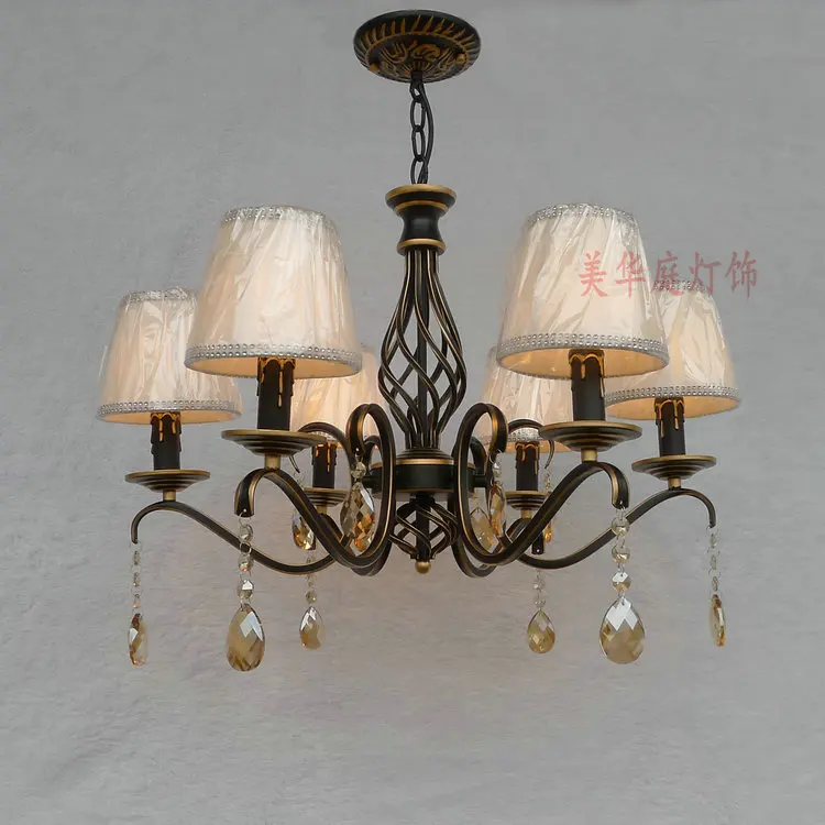 

American art lamps Multiple Chandelier Iron bedroom lamp bar restaurant pastoral clothing store 6 head -8 head chandelier