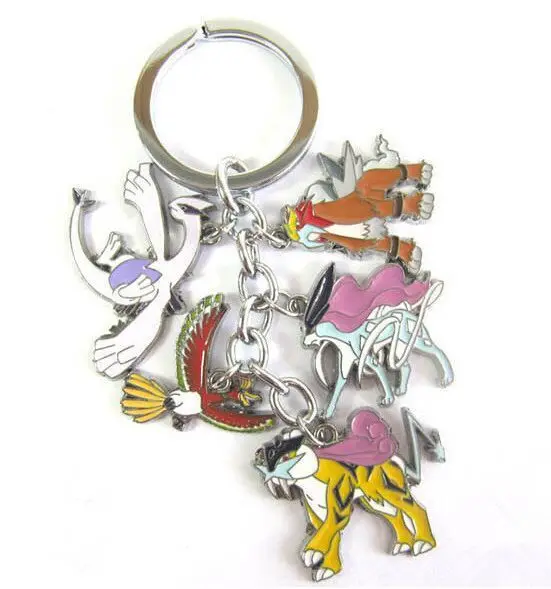 

Raikou Entei Suicune Kyogre Lugia Keychains Pendant Figure Toys With Blister Card Free Shipping